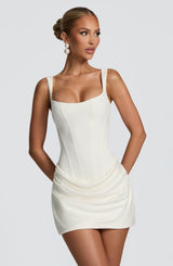 Isabella | Women's Elegant Corset Homecoming Dress – White | The Bellemont Sisters Australia