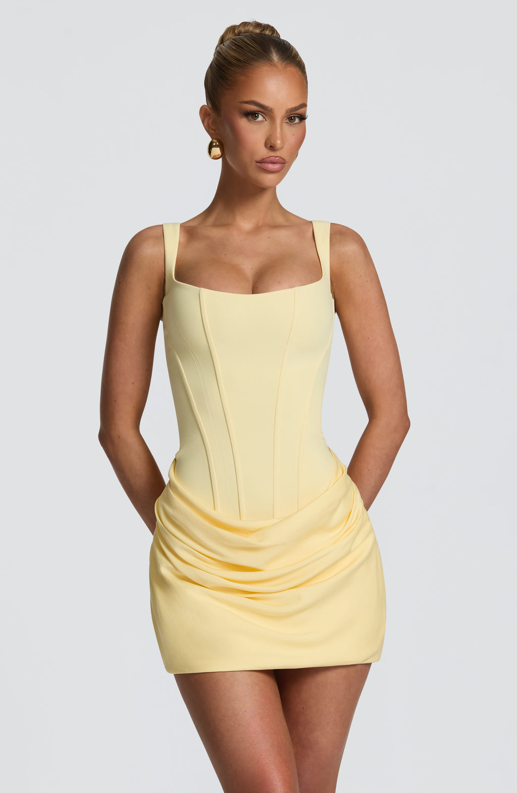 Isabella | Women's Elegant Corset Homecoming Dress – Yellow | The Bellemont Sisters Australia