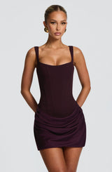 Isabella | Women's Elegant Corset Homecoming Dress – Dark Brown | The Bellemont Sisters Australia