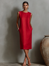 Women's Orange Shift Dress – Red | The Bellemont Sisters Australia