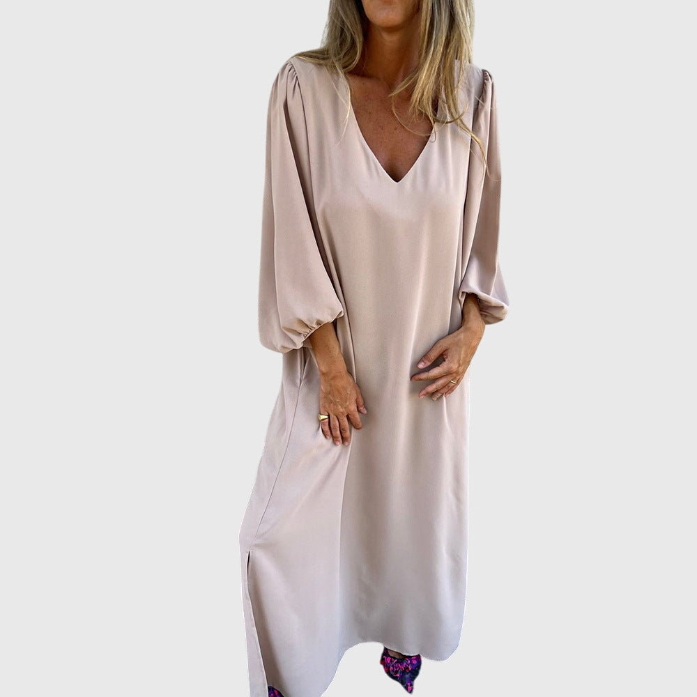 Carol - Long Boho Dress With Pockets – Apricot | The Bellemont Sisters Australia