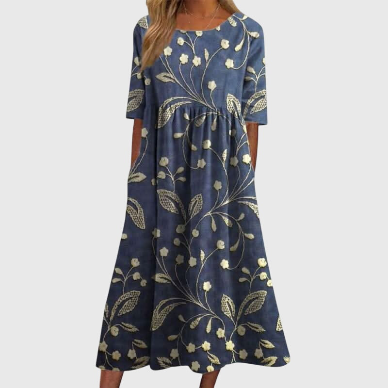 Djala | Flattering Dress – Navy Blue | The Bellemont Sisters Australia