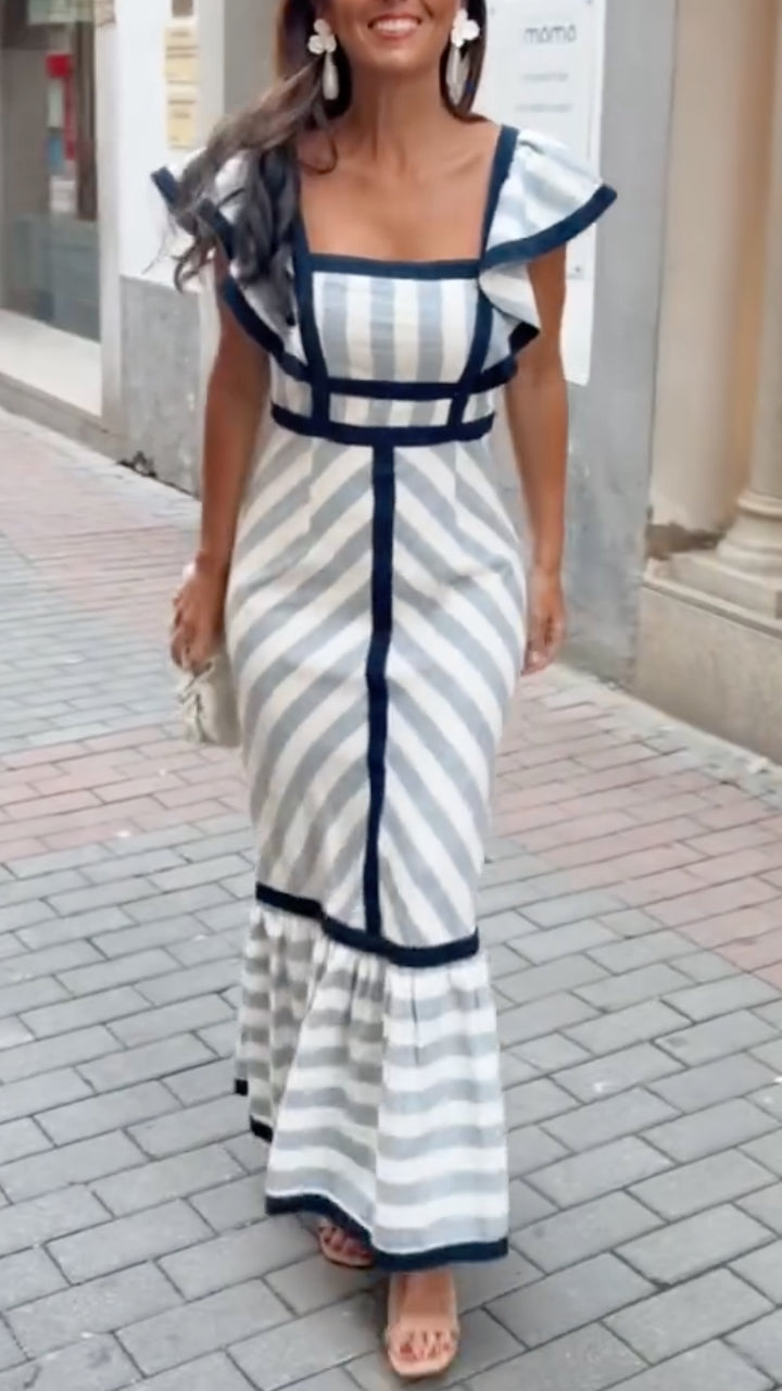 Dianne | Retro Striped Maxi Dress | The Bellemont Sisters Australia