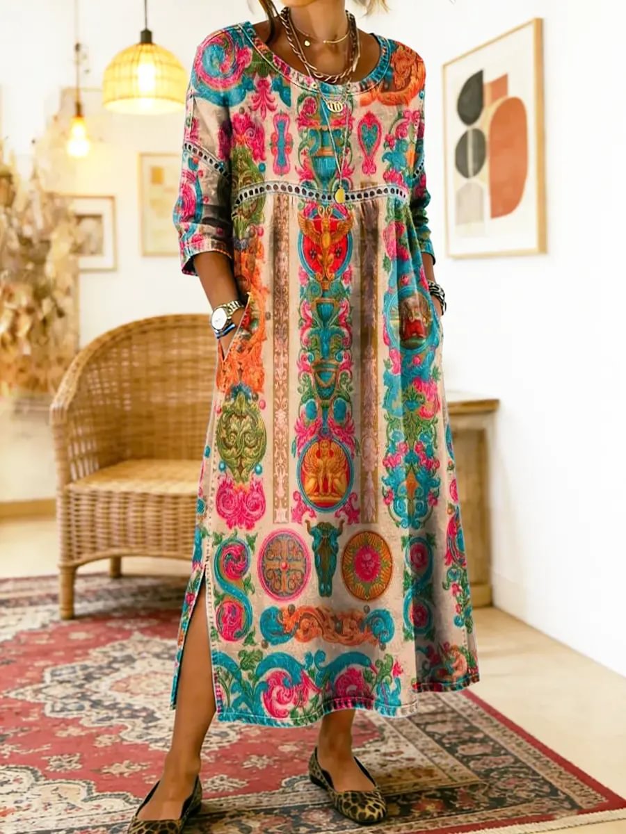 Dolores | Printed Dress – Geometric | The Bellemont Sisters Australia