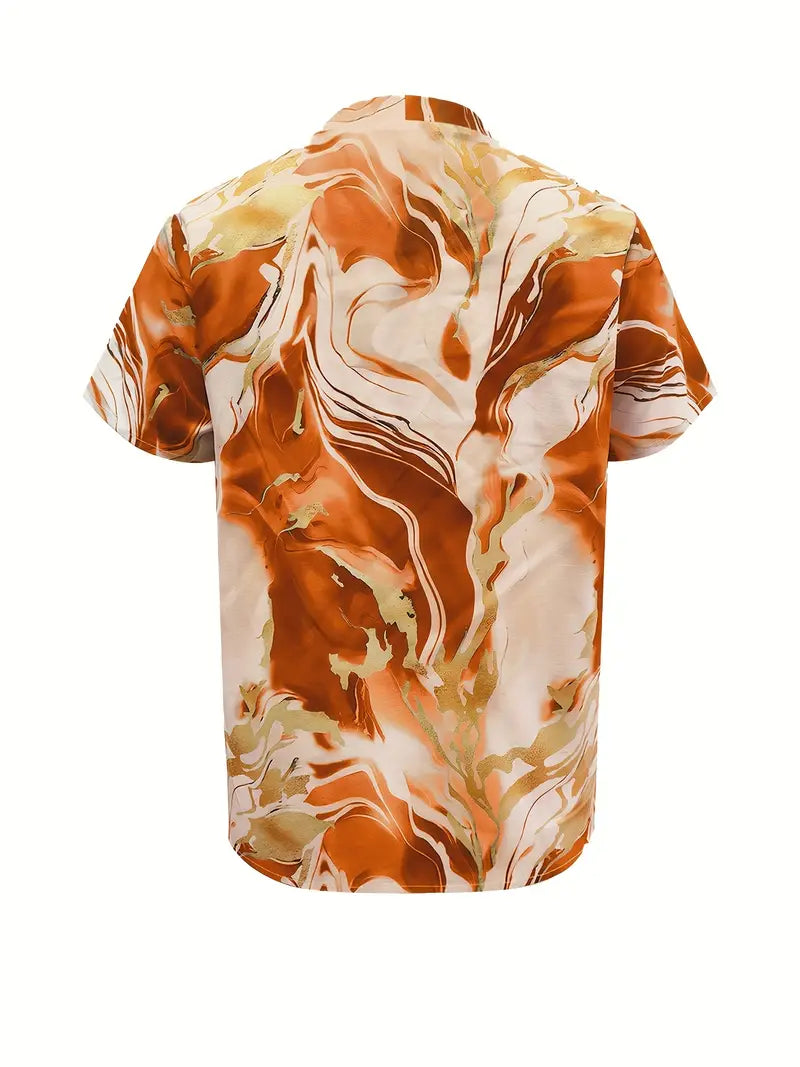 Mildred™ Marble Print Short Sleeve Shirt | The Bellemont Sisters Australia