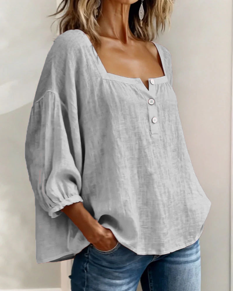 Diane | Square Neck Lantern Sleeve Shirt | The Bellemont Sisters Australia