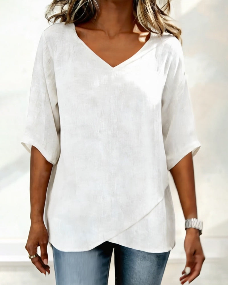 Donna | Top Irregular with V-Neck | The Bellemont Sisters Australia