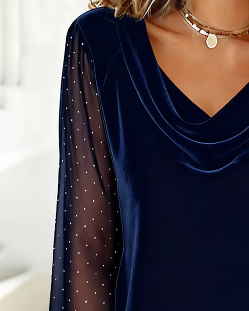 Avery™ Elegant Blouse with draped collar | The Bellemont Sisters Australia