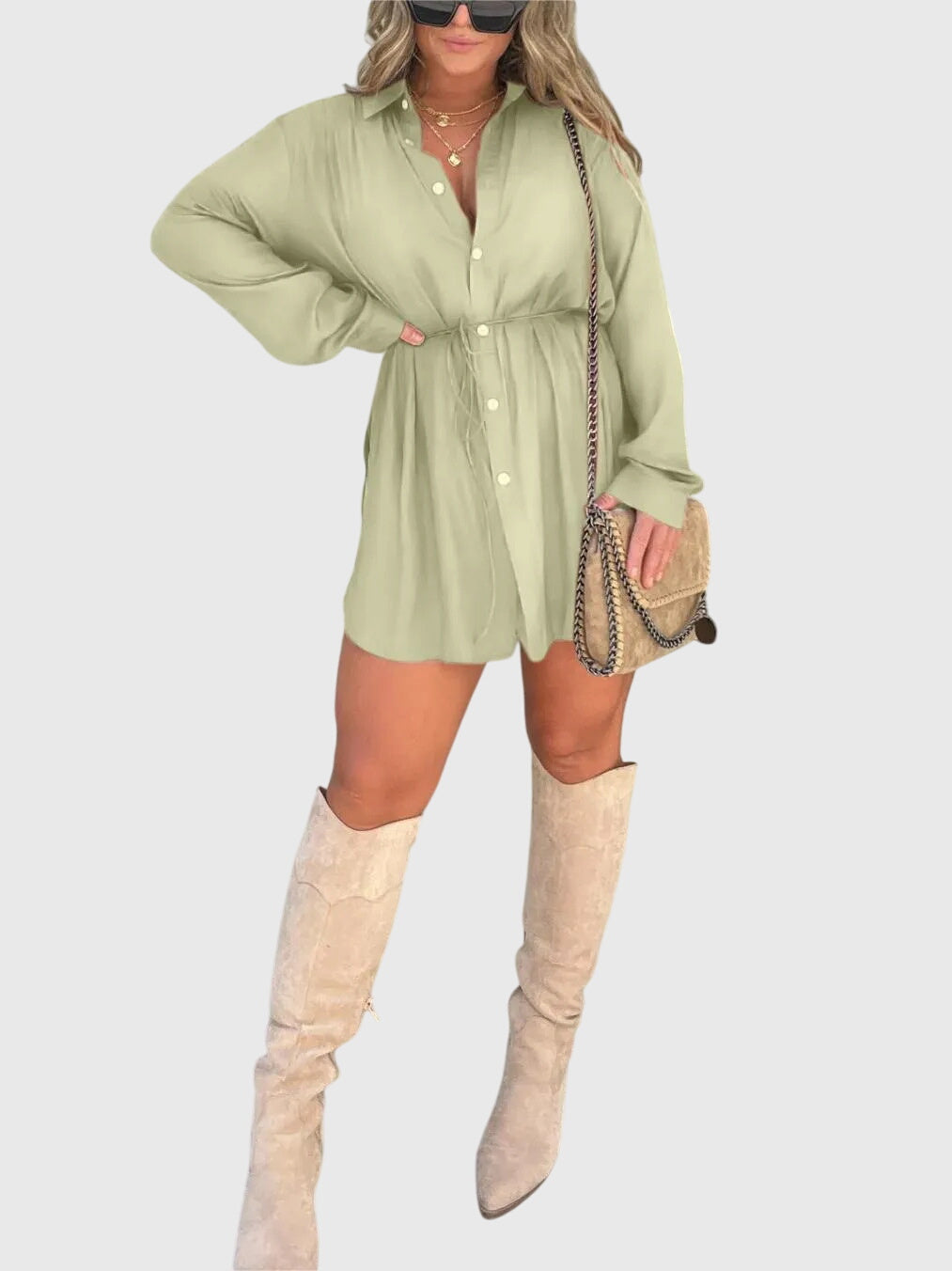 Nova | Elegant Romper Dress – Mint Green | The Bellemont Sisters Australia