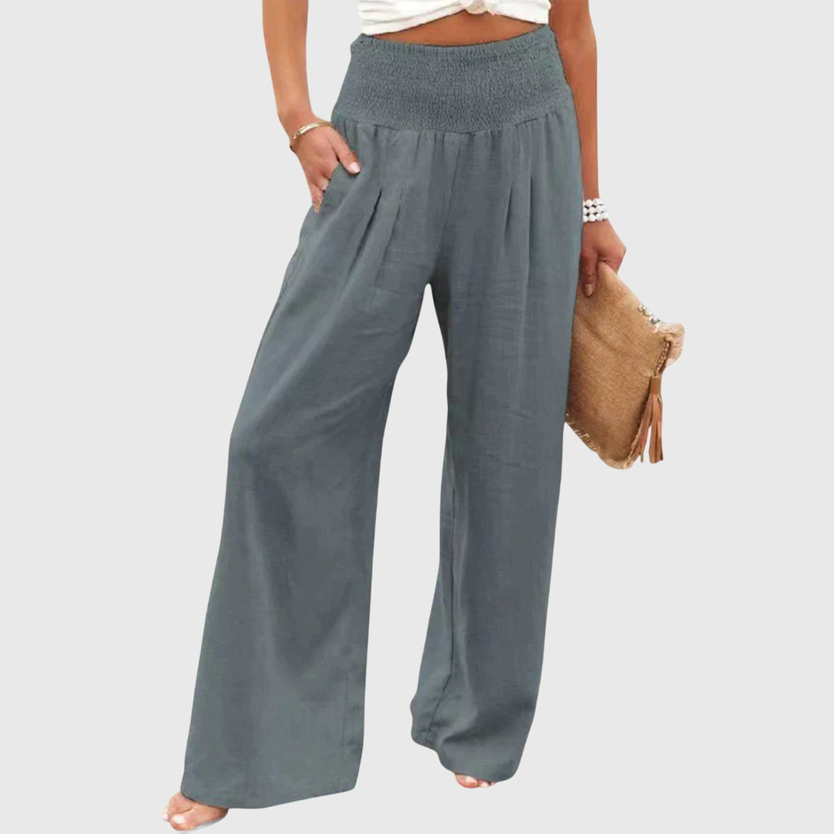 Julie - Airy And Elegant Pants – Gray | The Bellemont Sisters Australia