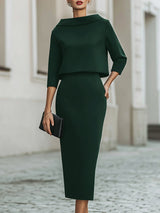 Brooks | Set with Boat Neckline – Emerald Green | The Bellemont Sisters Australia