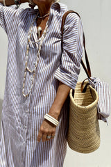 Sunna | Timeless Striped Shirt Dress with Elegant Comfort | The Bellemont Sisters Australia
