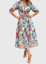 Merlin | Flattering Floral Midi Dress | The Bellemont Sisters Australia