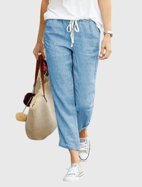 Zanra | Elegant Summer Pants – Blue | The Bellemont Sisters Australia