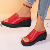 Celine™ | Orthopedic Slip-on Wedge Sandals – Red | The Bellemont Sisters Australia