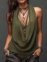Casual & Sexy Knitted Tank Top Two-piece Set – Olive | The Bellemont Sisters Australia