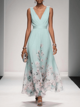 Isabella | Women's Floral Print Wedding Guest Dress – Light Green | The Bellemont Sisters Australia