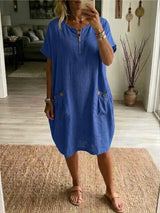 Pascale™ | Zip-Front Maxi Dress – Blue | The Bellemont Sisters Australia