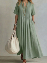 Noor | Elegant Flowing Pleated Dress – Green | The Bellemont Sisters Australia
