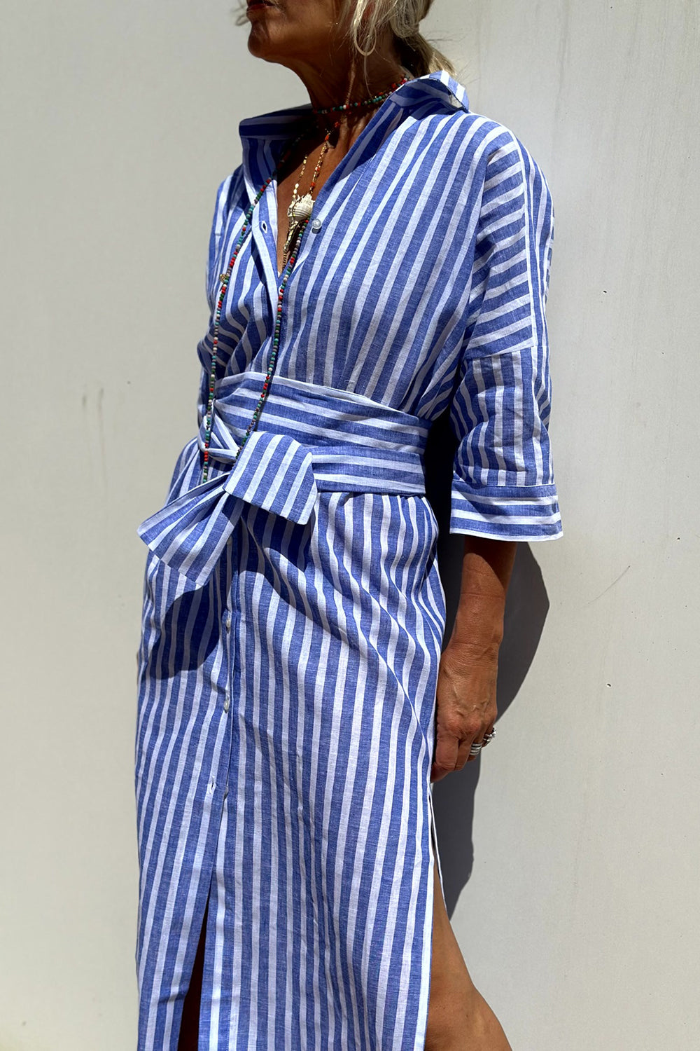 Sunna | Timeless Striped Shirt Dress with Elegant Comfort – Blue | The Bellemont Sisters Australia