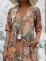 Arabella | Vibrant Pattern Midi Dress | The Bellemont Sisters Australia