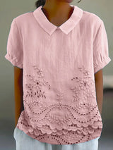 Lily | Floral Embroidered Shirt – Pink | The Bellemont Sisters Australia