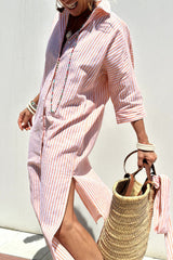 Sunna | Timeless Striped Shirt Dress with Elegant Comfort | The Bellemont Sisters Australia