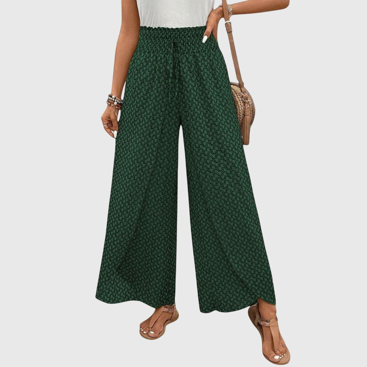 Chiara - Stylish Palazzo Pants – Green | The Bellemont Sisters Australia