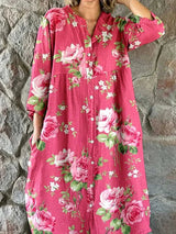 Nira | Art Floral Dress – Pink Rose | The Bellemont Sisters Australia