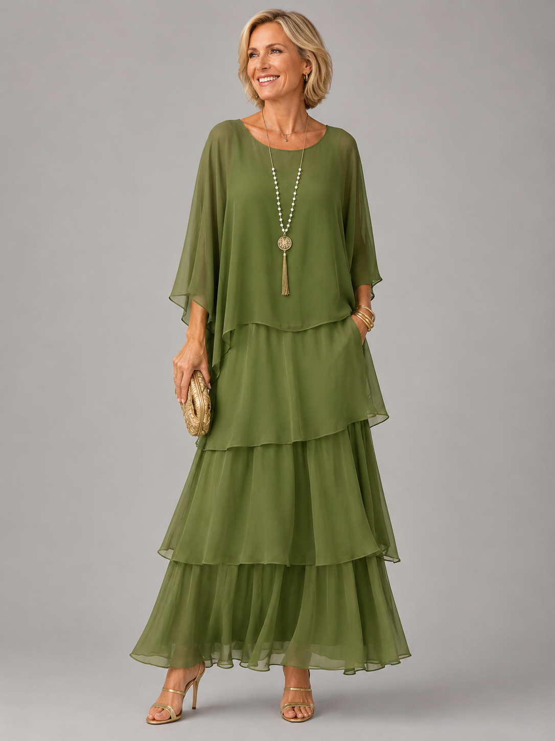 Lara™ | Elegant Flowing Maxi Dress – Dark Green | The Bellemont Sisters Australia