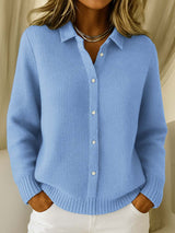 Lisa | Classic Knitted Button Cardigan – Blue | The Bellemont Sisters Australia