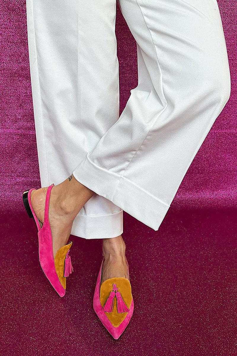 Frendessa | Fringe Ballet Flats with Ankle Strap – Yellow | The Bellemont Sisters Australia