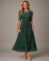 Effie™ Lace Bodice Midi Dress – Green | The Bellemont Sisters Australia