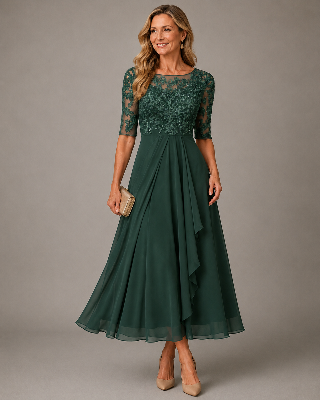 Effie™ Lace Bodice Midi Dress – Green | The Bellemont Sisters Australia