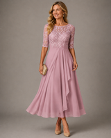 Effie™ Lace Bodice Midi Dress – Pink | The Bellemont Sisters Australia