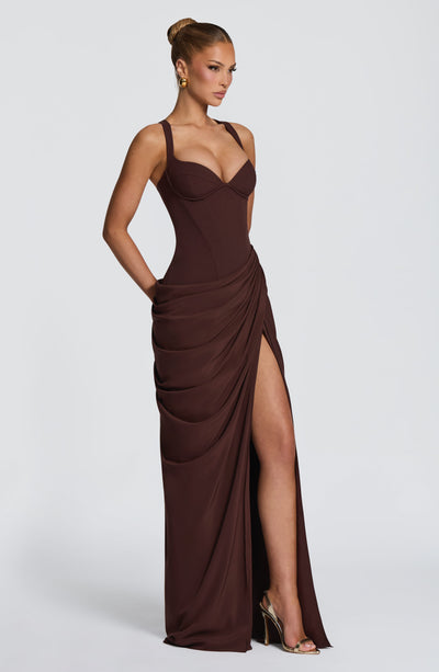 Beatrice | Women's Flowy Corset Wedding Guest Dress | The Bellemont Sisters Australia