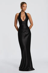 Dorothy | Women's Elegant Body Con Maxi Dress – Black | The Bellemont Sisters Australia