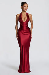 Dorothy | Women's Elegant Body Con Maxi Dress – Red | The Bellemont Sisters Australia