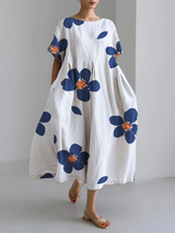 Novi floral summer dress – Blue | The Bellemont Sisters Australia