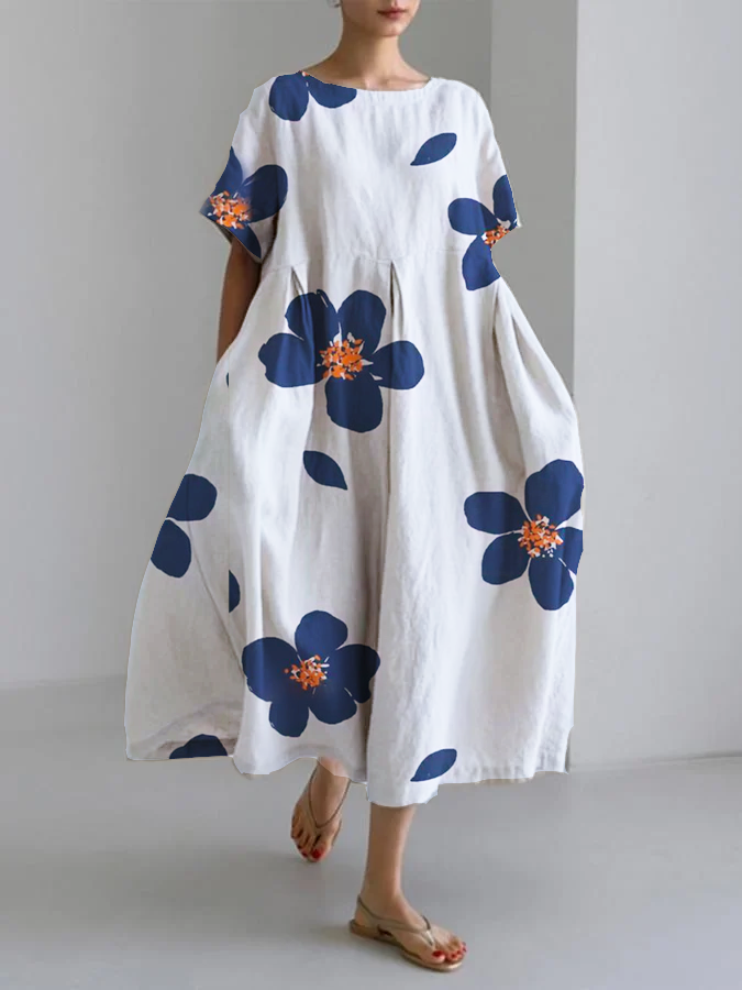 Novi floral summer dress – Blue | The Bellemont Sisters Australia
