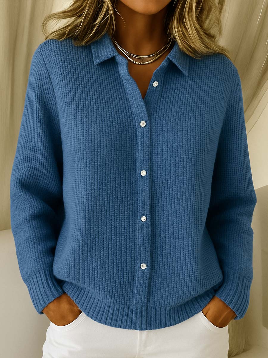 Lisa | Classic Knitted Button Cardigan – Navy Blue | The Bellemont Sisters Australia