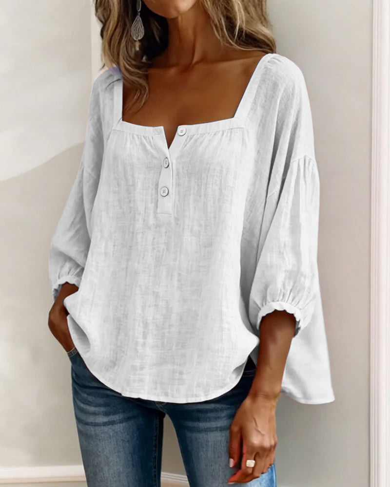 Diane | Square Neck Lantern Sleeve Shirt | The Bellemont Sisters Australia