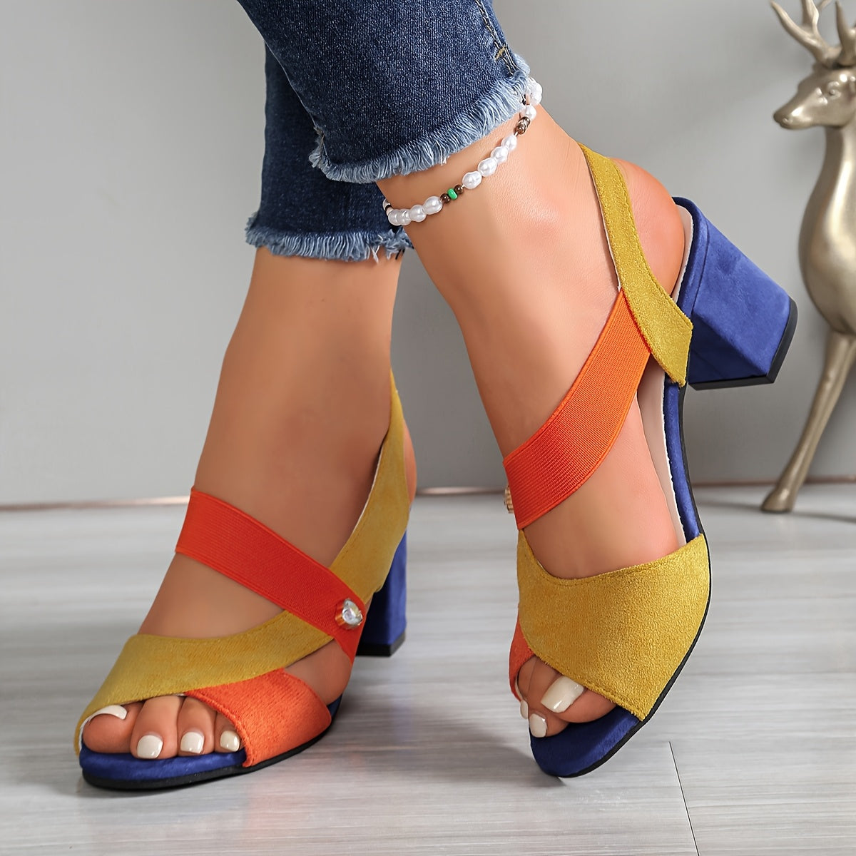 Lisa™ | Orthopedic Comfort Block Heels – Tangerine | The Bellemont Sisters Australia