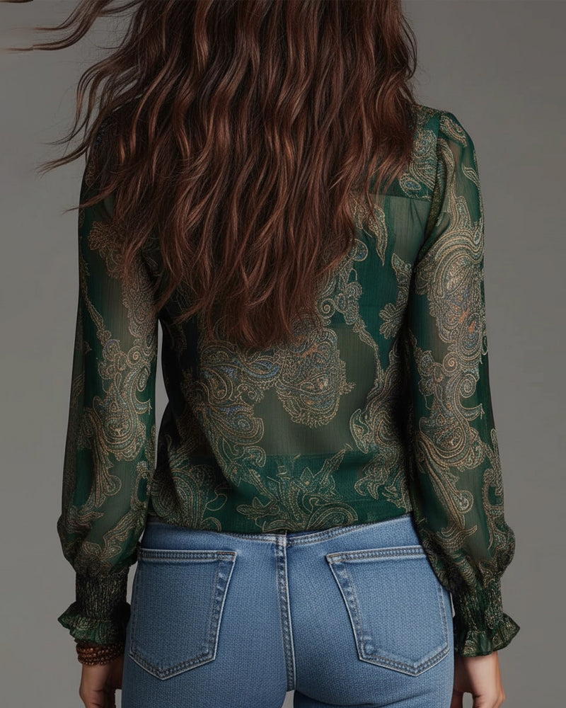Demi | Zip Ruffled Retro Blouse | The Bellemont Sisters Australia