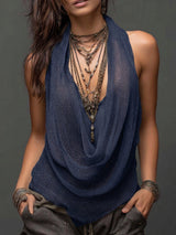Casual & Sexy Knitted Tank Top Two-piece Set – Navy | The Bellemont Sisters Australia
