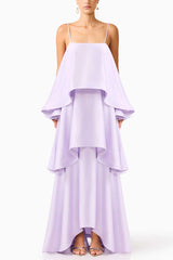 Mia | Women's Elegant Satin Open Back Maxi Dress – Purple | The Bellemont Sisters Australia