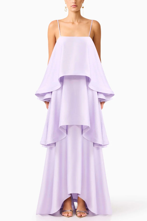 Mia | Women's Elegant Satin Open Back Maxi Dress – Purple | The Bellemont Sisters Australia