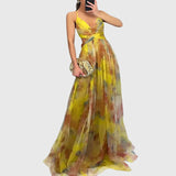 Giselle | Floral Maxi Dress – Yellow | The Bellemont Sisters Australia