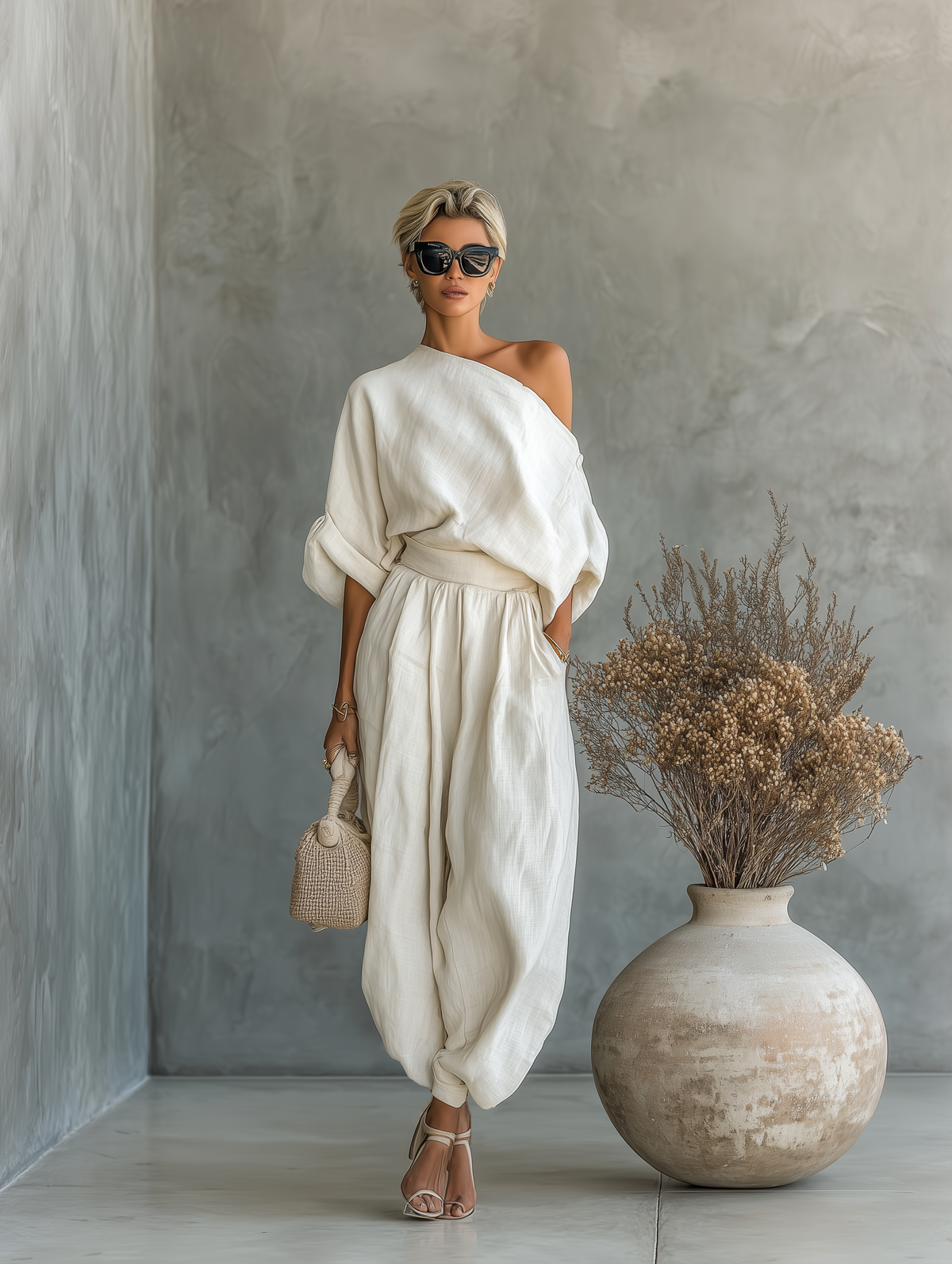 Lisa | Soft Off-Shoulder Top and Tapered Pants Set | The Bellemont Sisters Australia
