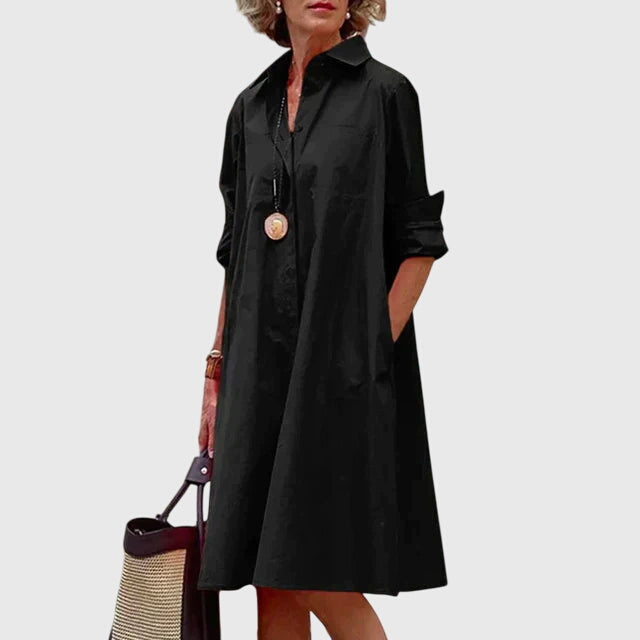 Paige - Elegant Dress With Pockets – Black | The Bellemont Sisters Australia